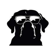 rottweiller head symbol silhouette flat design vector illustration. Dog Logo