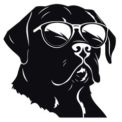 rottweiller head symbol silhouette flat design vector illustration. Dog Logo