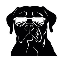 rottweiller head symbol silhouette flat design vector illustration. Dog Logo