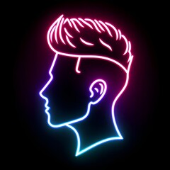 Obraz premium Neon male hair cut 3