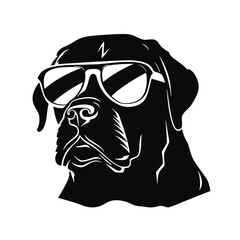 Rottweiler, Silhouettes Dog Face SVG, black and white Rottweiler vector
