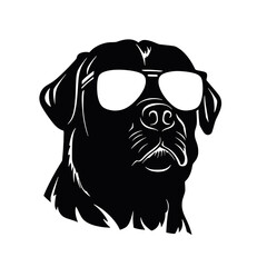 Rottweiler, Silhouettes Dog Face SVG, black and white Rottweiler vector
