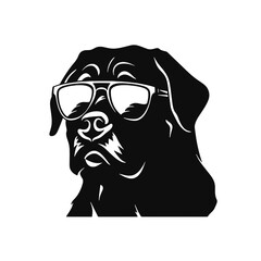 Rottweiler, Silhouettes Dog Face SVG, black and white Rottweiler vector