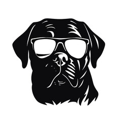 Rottweiler, Silhouettes Dog Face SVG, black and white Rottweiler vector