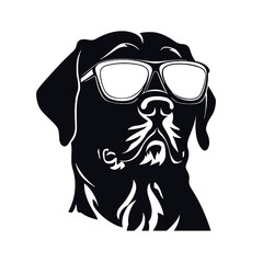 Rottweiler, Silhouettes Dog Face SVG, black and white Rottweiler vector