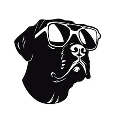 Rottweiler, Silhouettes Dog Face SVG, black and white Rottweiler vector