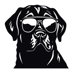 Rottweiler, Silhouettes Dog Face SVG, black and white Rottweiler vector