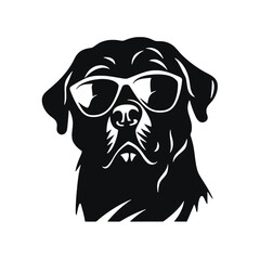 Rottweiler, Silhouettes Dog Face SVG, black and white Rottweiler vector