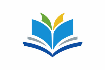 simple educational logo with book vector illustration