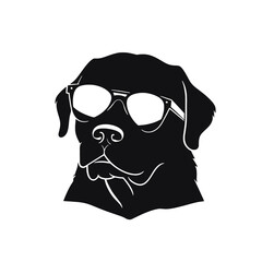 Rottweiler, Silhouettes Dog Face SVG, black and white Rottweiler vector