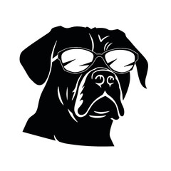 Husky silhouette. Husky black icon on white background