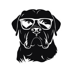 Husky silhouette. Husky black icon on white background