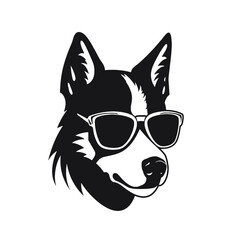 Husky silhouette. Husky black icon on white background