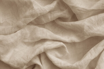 amber color soft crumpled look linen - obrazy, fototapety, plakaty