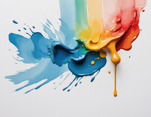 Strokes and splashes of multi-colored oil paint