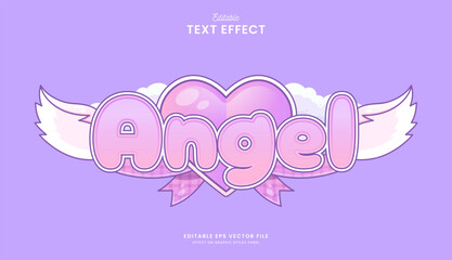 decorative angel wings editable text effect vector design
