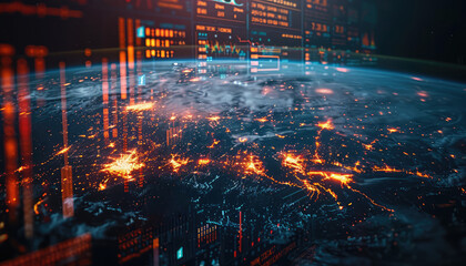 Globalization of Exchanges, Showcase images of international stock exchanges, cross-border listings, and global trading partnerships