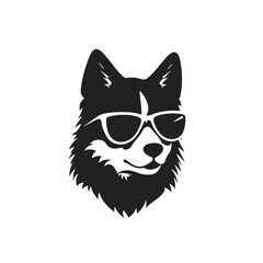 Husky banner template. Siberian Husky head on white background. Husky dog