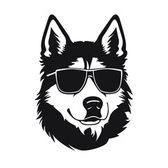 Husky Standing Vector Logo