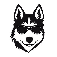 Husky Standing Vector Logo
