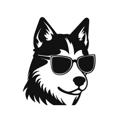 Husky Standing Vector Logo