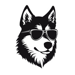 Husky Standing Vector Logo