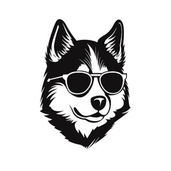 Husky Standing Vector Logo