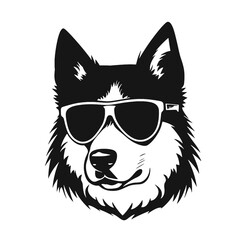 Husky Standing Vector Logo