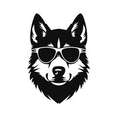 Husky silhouette, logo style vector illustration