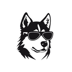 Husky silhouette, logo style vector illustration