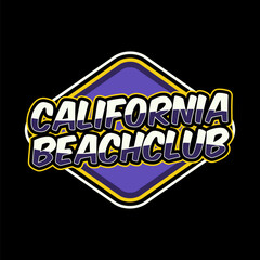 vector california beach club design for t shirt or your brand