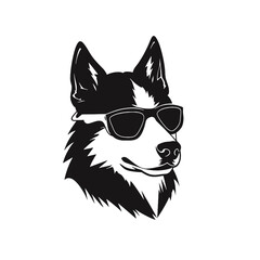 Husky silhouette, logo style vector illustration