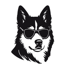 Husky silhouette, logo style vector illustration