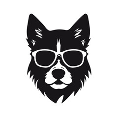 Husky silhouette, logo style vector illustration
