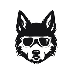 Husky silhouette, logo style vector illustration