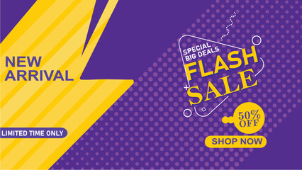  3D flash sale Editable text effect isolated on blue & Purple background  -sale banner design template - sale poster design with bolt flash icon 