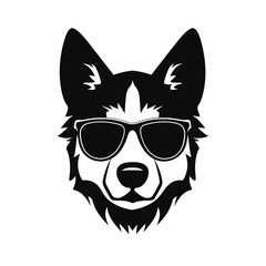Husky silhouette, logo style vector illustration