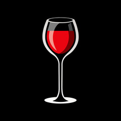 Wineglass on Black Background Elegance in Every Sip