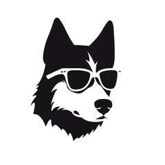 Siberian husky dog vector silhouette