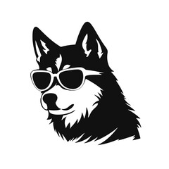 Siberian husky dog vector silhouette