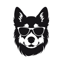 Siberian husky dog vector silhouette
