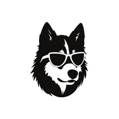 Siberian husky dog vector silhouette
