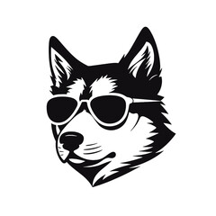 Siberian husky dog vector silhouette