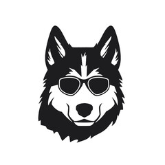 Siberian husky dog vector silhouette
