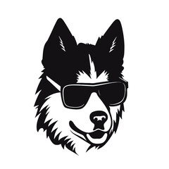 Siberian husky dog vector silhouette