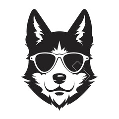 Siberian husky dog vector silhouette