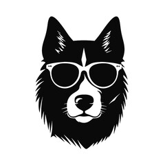 Siberian husky dog vector silhouette