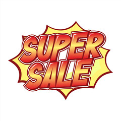super sale in comic style
