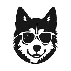 Siberian husky dog vector silhouette