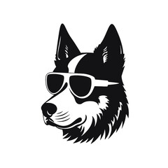 Siberian husky dog vector silhouette